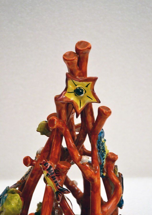 Italian Coral Reef Ceramic Table Lamp From Vietri Sul Mare, 1960s photo vinterior