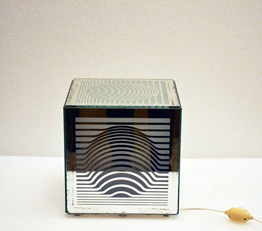Mirrored Table Lamp By Victor Vasarely, 1960s photo buy