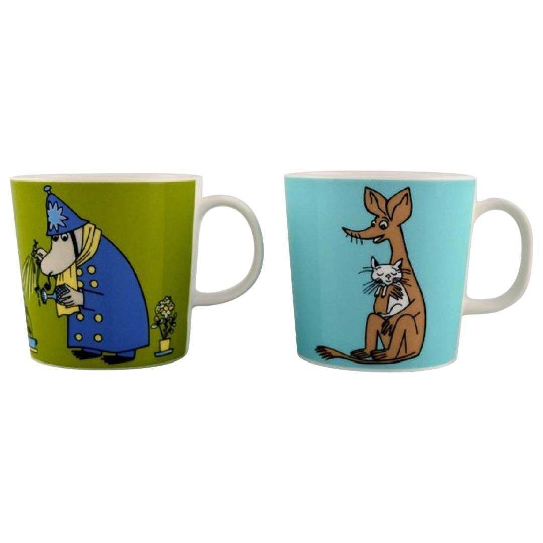 Arabia, Finland, Two Cups In Porcelain With Motifs From "Moomin"