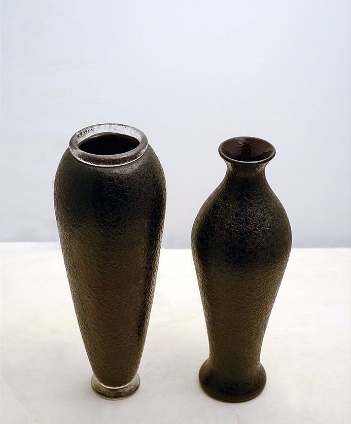 Mid Century Dark Amethyst Glass Vases By Flavio Poli For Seguso, Set Of 2 photo furniture