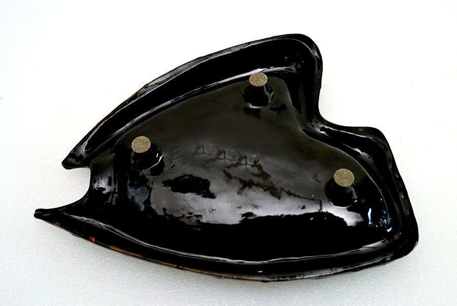 Italian Enameled Ceramic Fish Centerpiece, 1960s photo vinterior