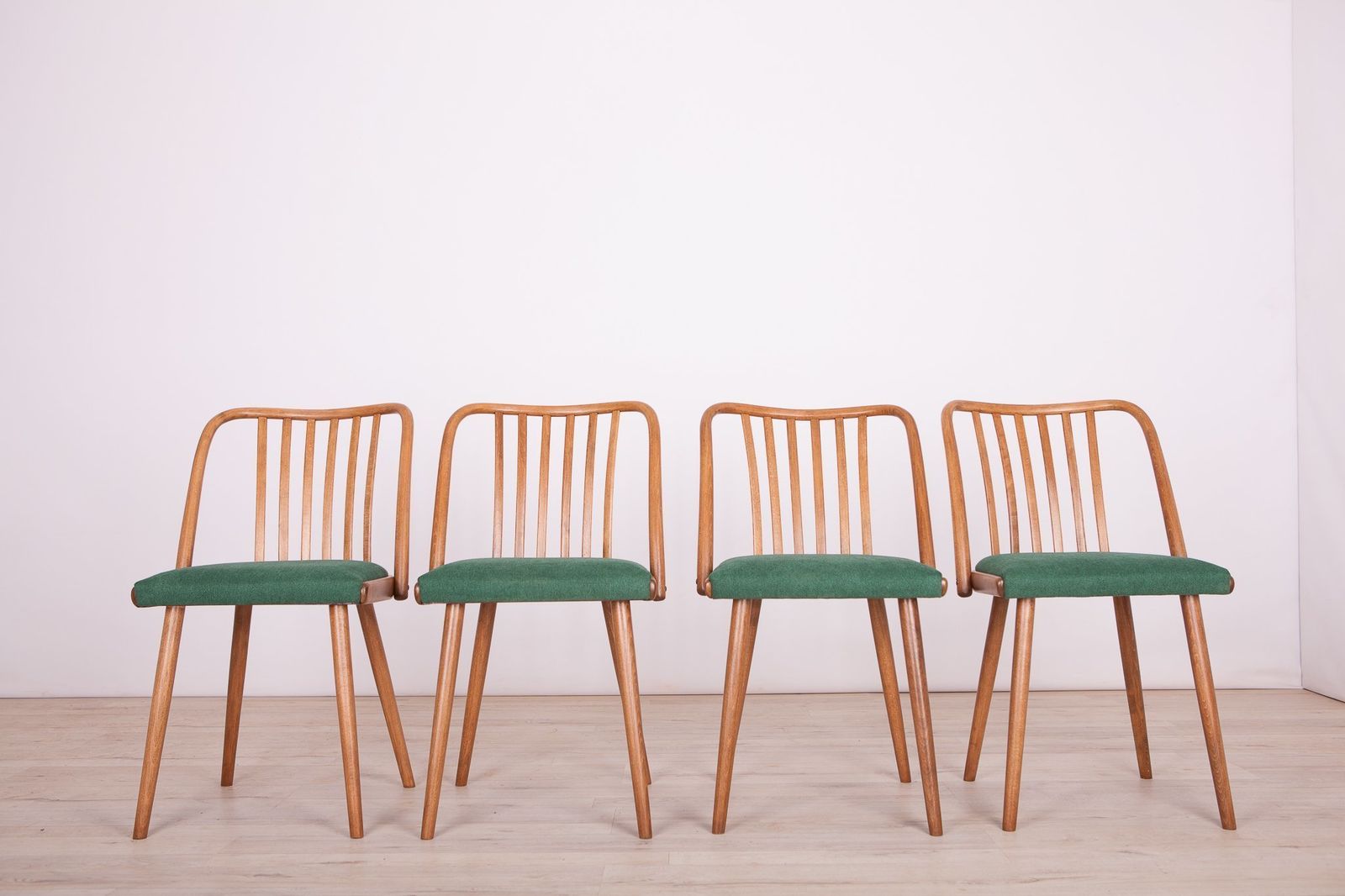 Green Dining Chairs By Antonín šuman For Ton, 1960s, Set Of 4 photo furniture