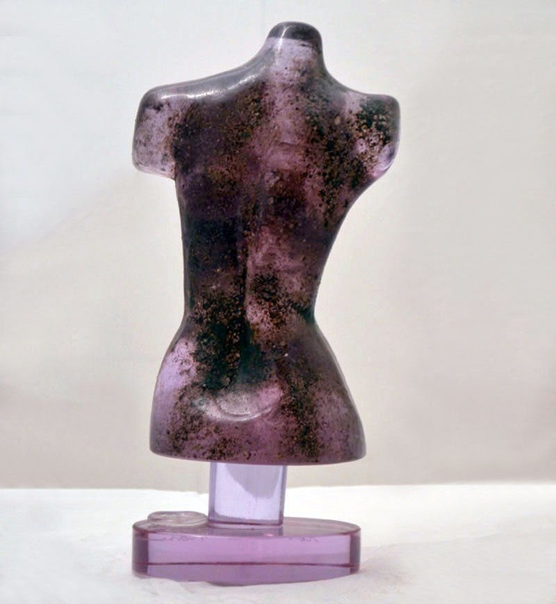 Alessandrite Woman Bust Sculpture In Glass By Loredano Rosin, 1960s