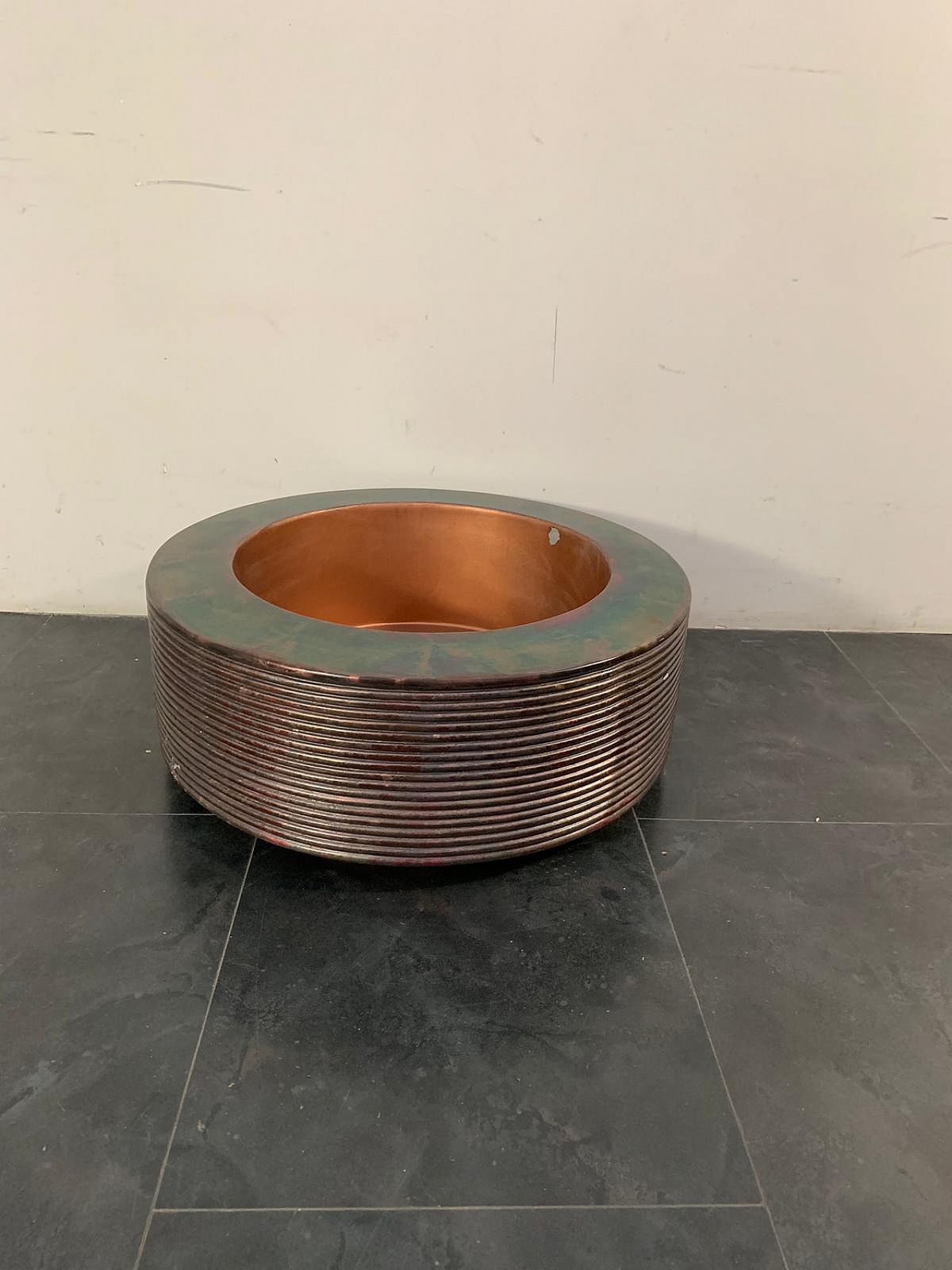 Cachepot By Ravi Sing For Light Works Resources In Copper, 90s photo for sale