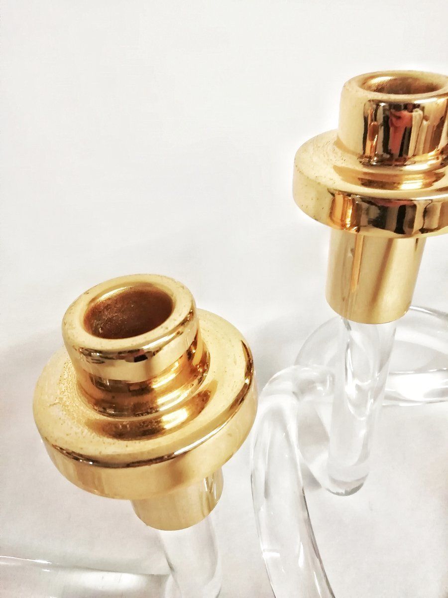 Mid Century Lucite Candleholders By Dorothy Thorpe, Set Of 2 photo buy
