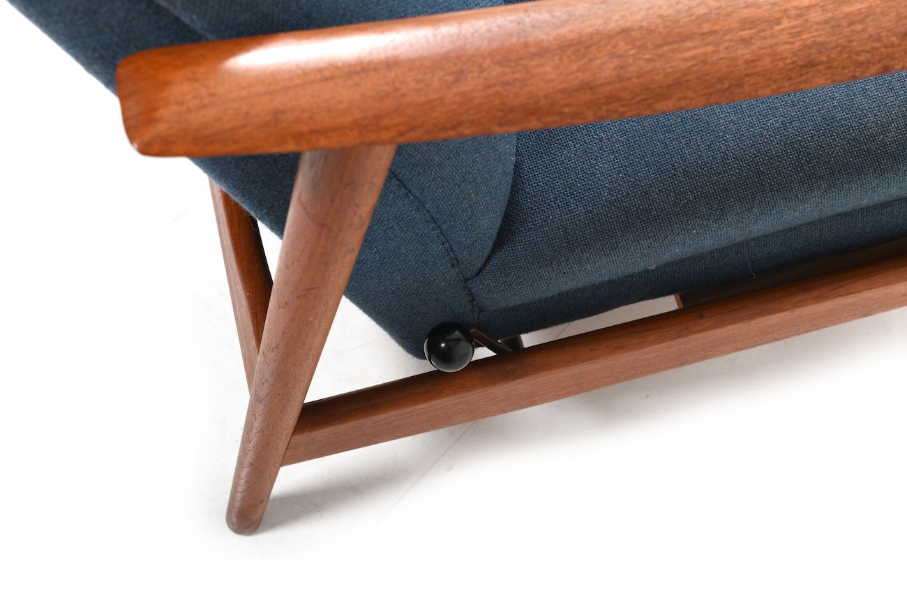photo for sale Pair Of Mid Century Danish Reclining Lounge Chairs In Teak