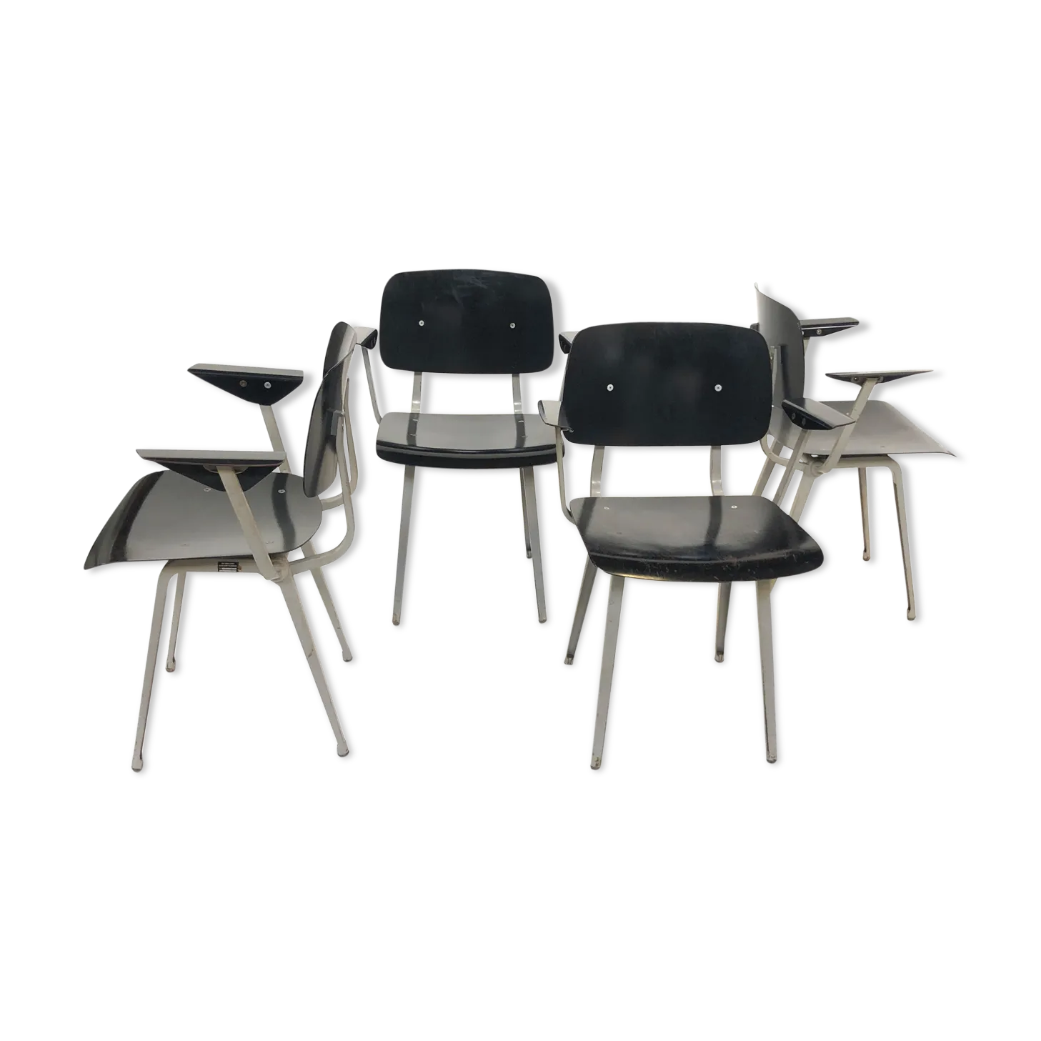 Set Of 4 Vintage Friso Kramer   Chairs Revolt, Chair Ahrend The Circle, Rare
