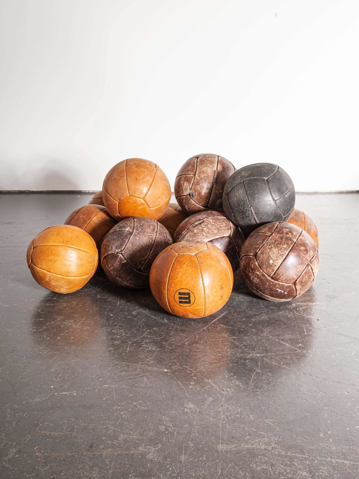 1950’s Medium Czech Leather Medicine Balls – Decorative