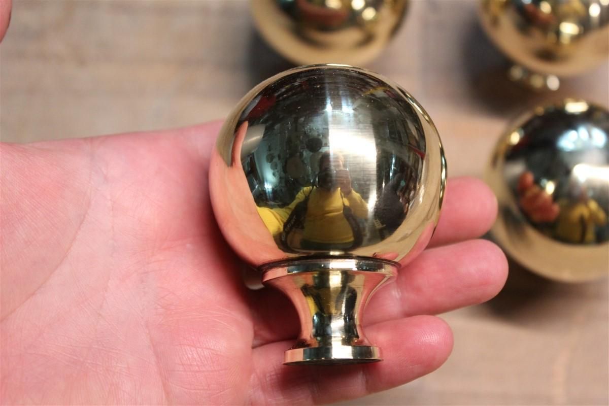 Midcentury Italian Design Ball Handles In Gold Brass, 1950 photo furniture
