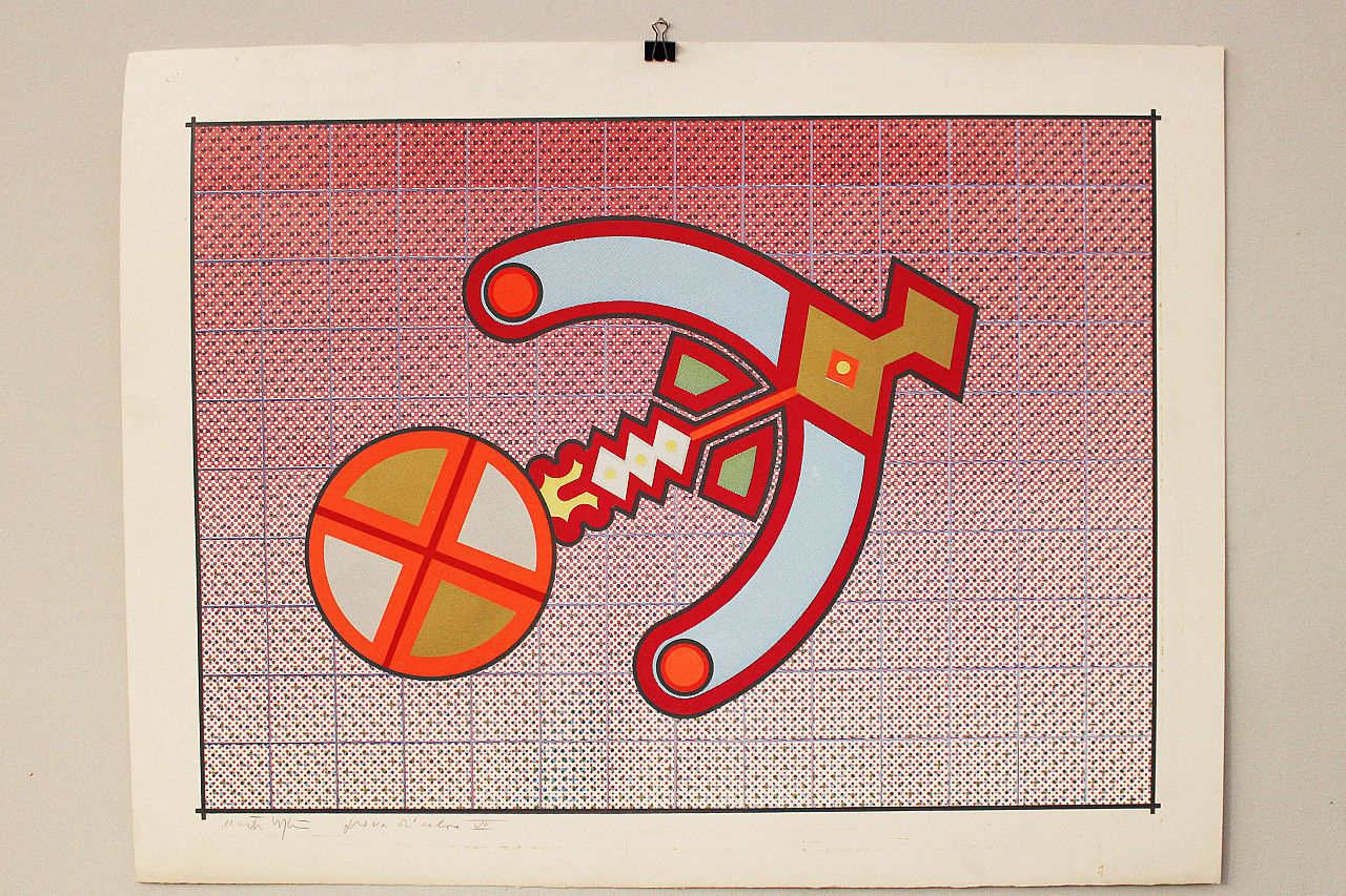 Color Proof For Print By Renato Volpini, Milan, Italy, 70s photo furniture