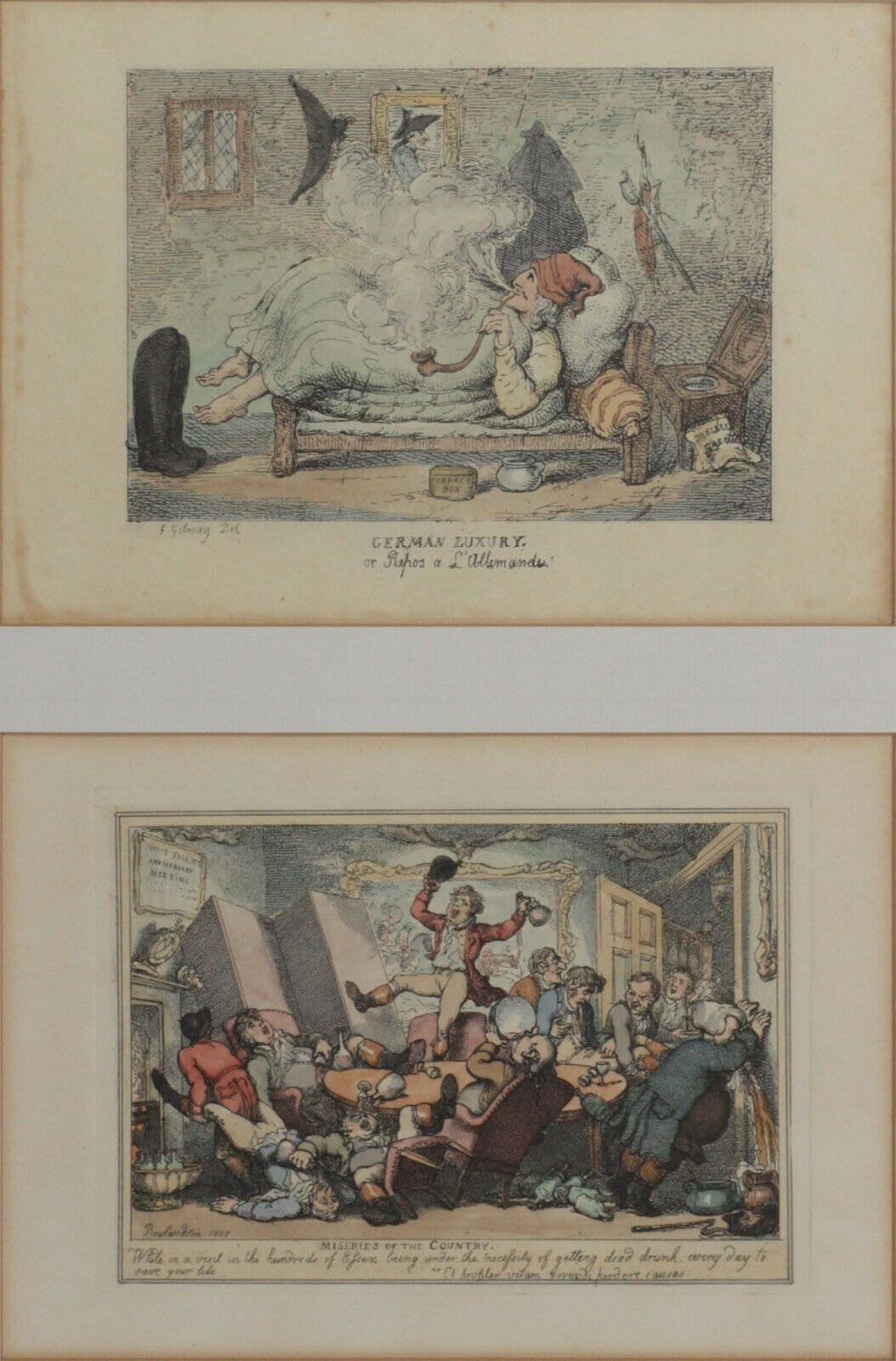 Engravings By Gillray And Rowlandson: "German Luxury", "Miseries Of The Country photo furniture