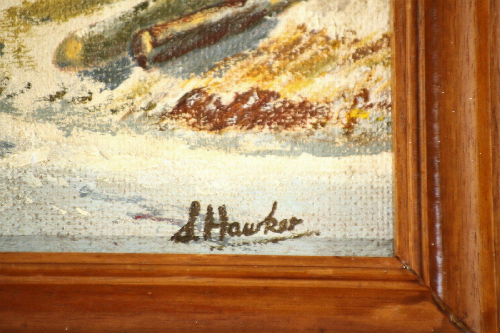 Oil On Board Signed S. Hawker. Landscape Mill By The River photo for sale