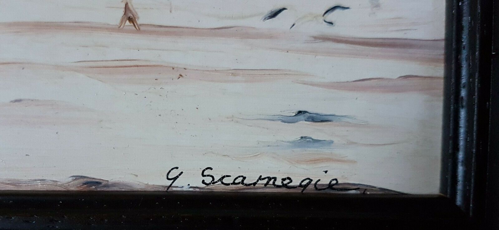 Pair Of Oil Paintings By G Scarnegie. Sailboats At Sea photo for sale