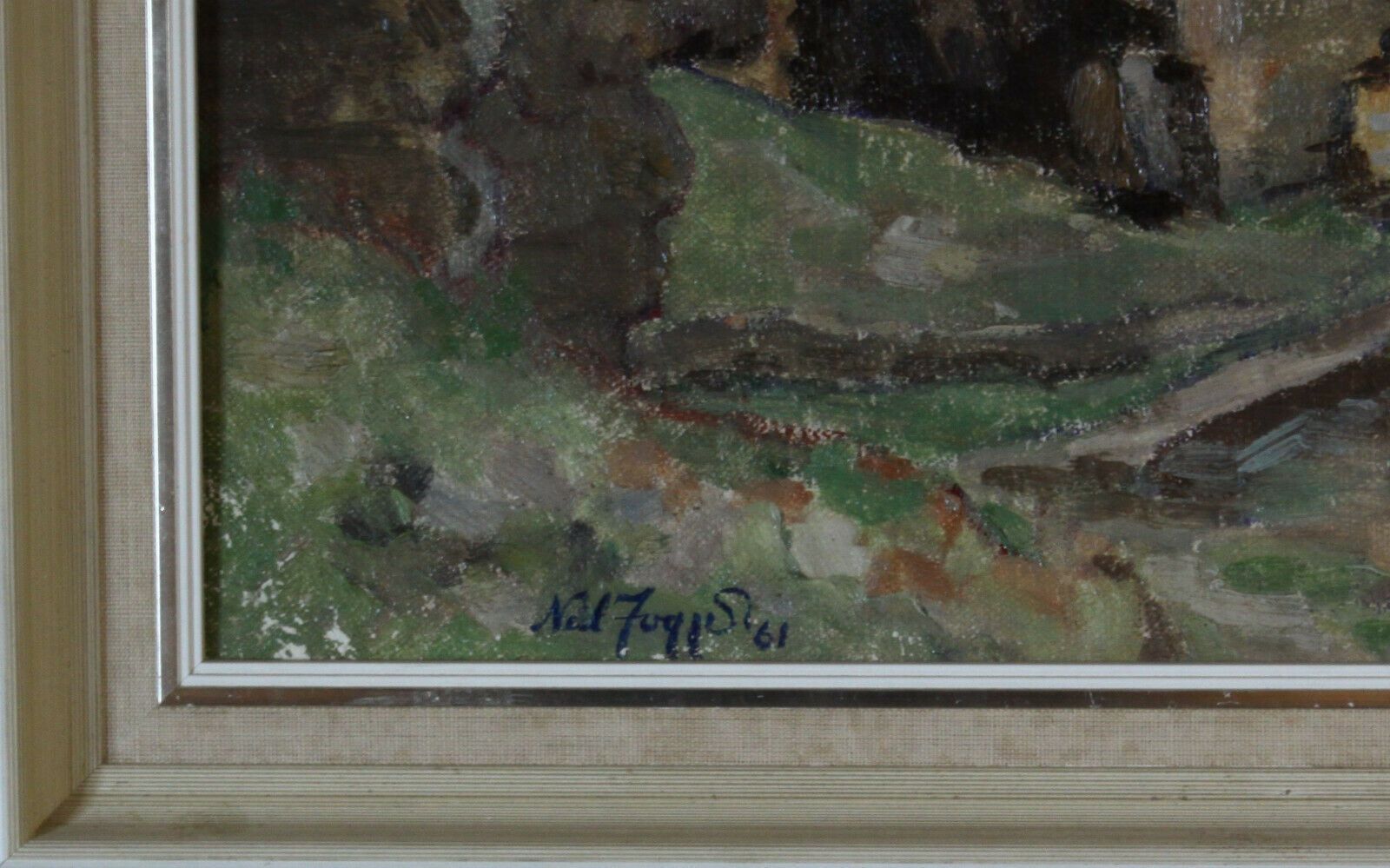 Oil On Canvas Signed Neil Foggie. Titled, "Disused Quarry Middleton" photo for sale