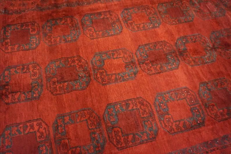 Ersari Rug 14 X 9 Ft  420 X 270 Cm Large Room Size Good Condition Red Turkoman Bokhara photo vintage