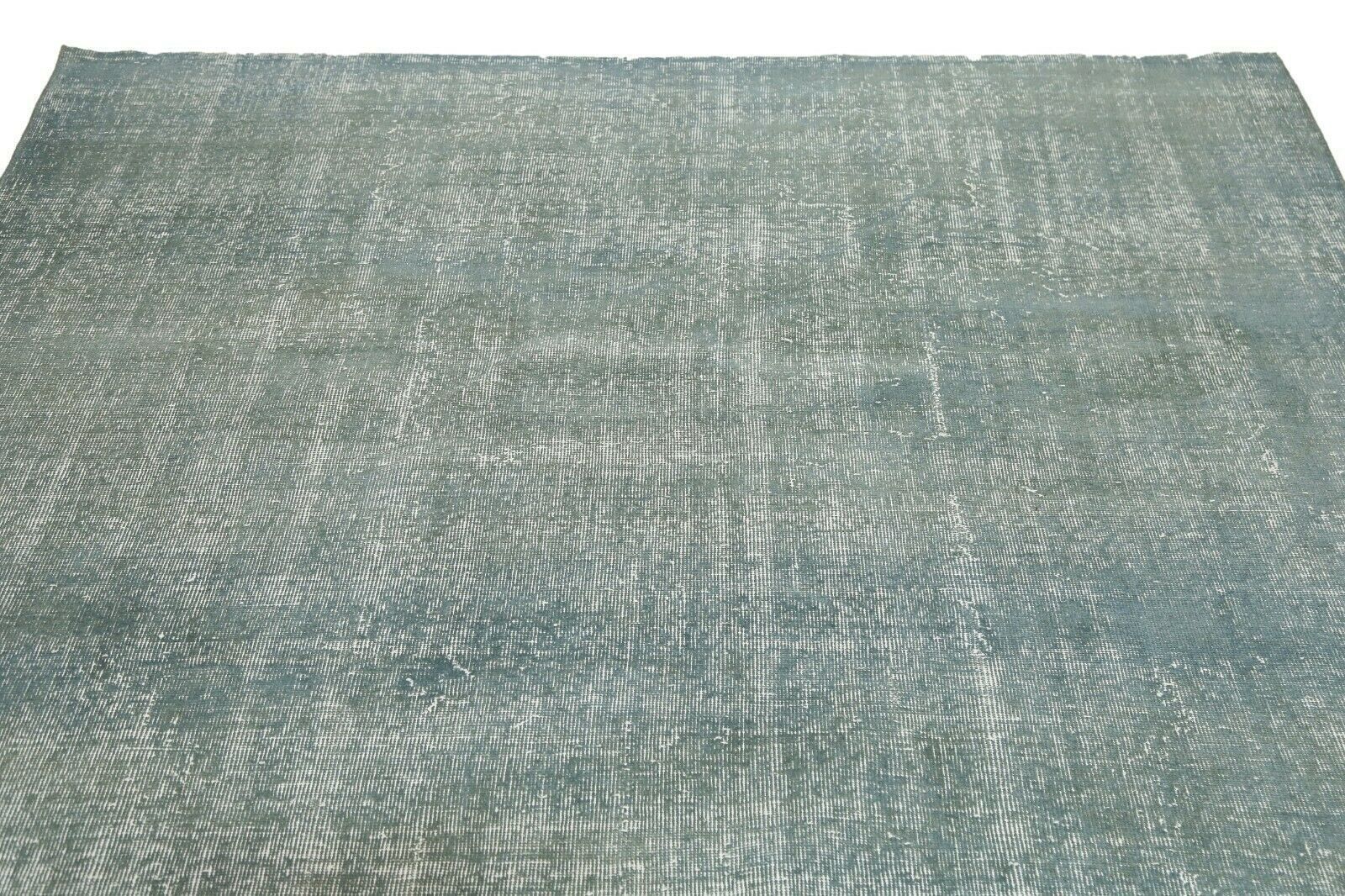 205x296 Cm Turquoise Turkish Area Carpet Distressed Vintage Living Room Oushak Handmade 6'7x9'7 Ft photo Textiles