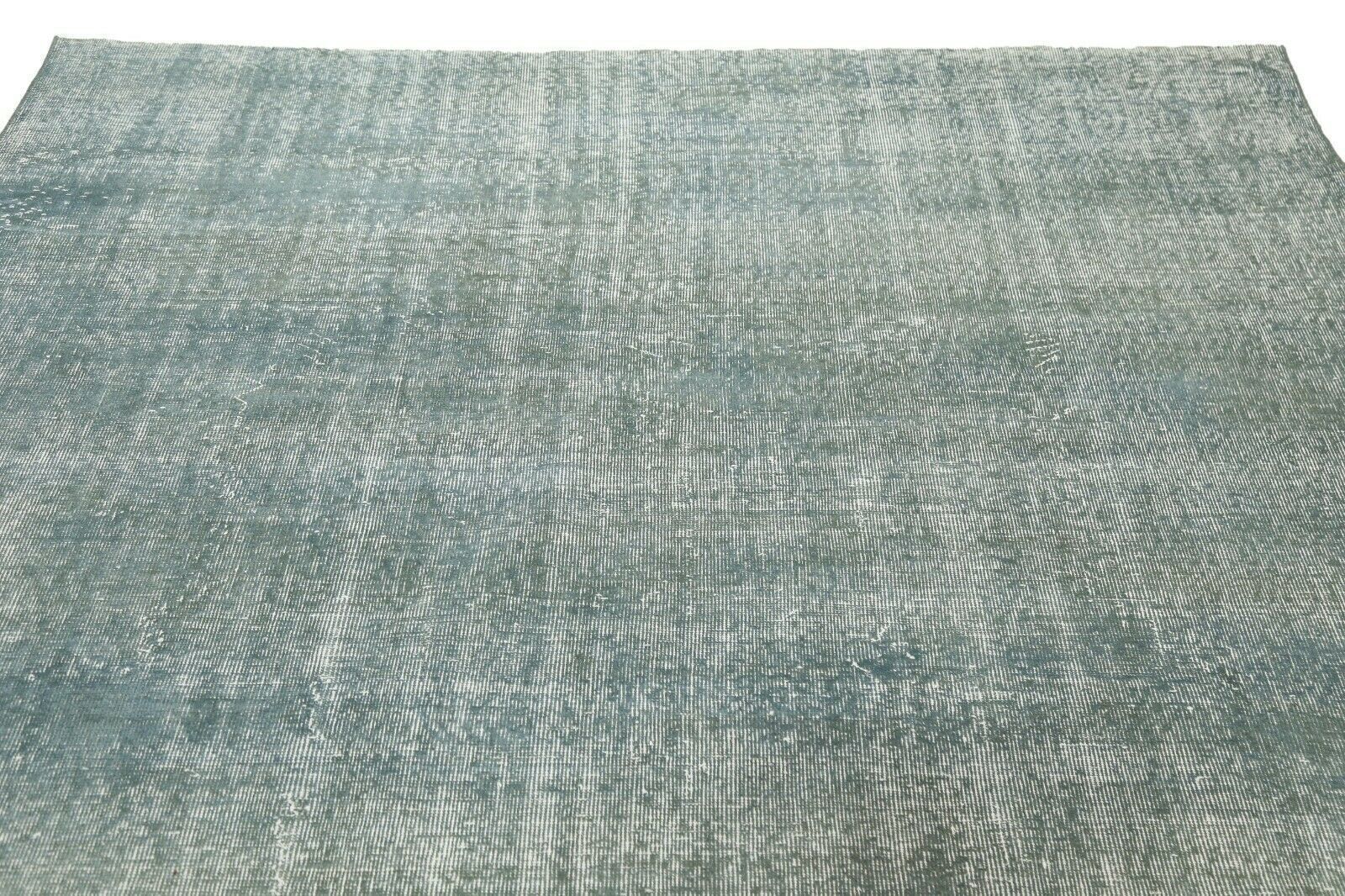 205x296 Cm Turquoise Turkish Area Carpet Distressed Vintage Living Room Oushak Handmade 6'7x9'7 Ft photo 572.0