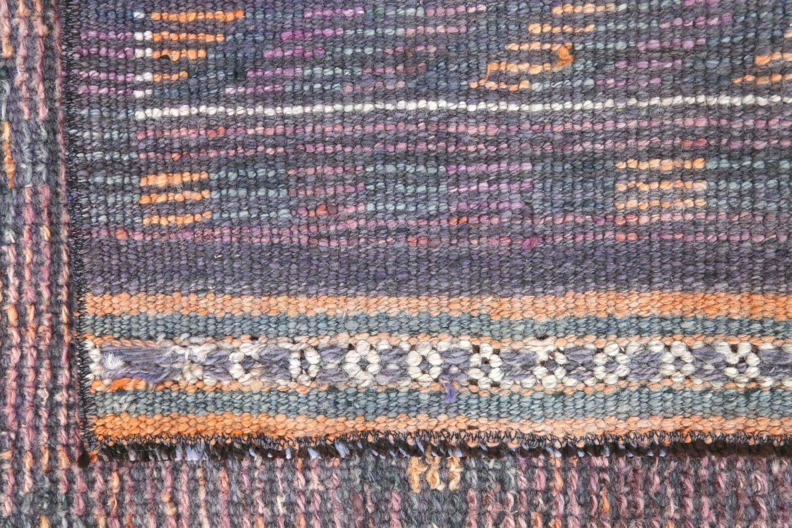 79x328 Cm Purple Turkish Herki Runner Vintage Hallway Geometric Art Deco Carpet 2'6x10'8 Ft photo vintage