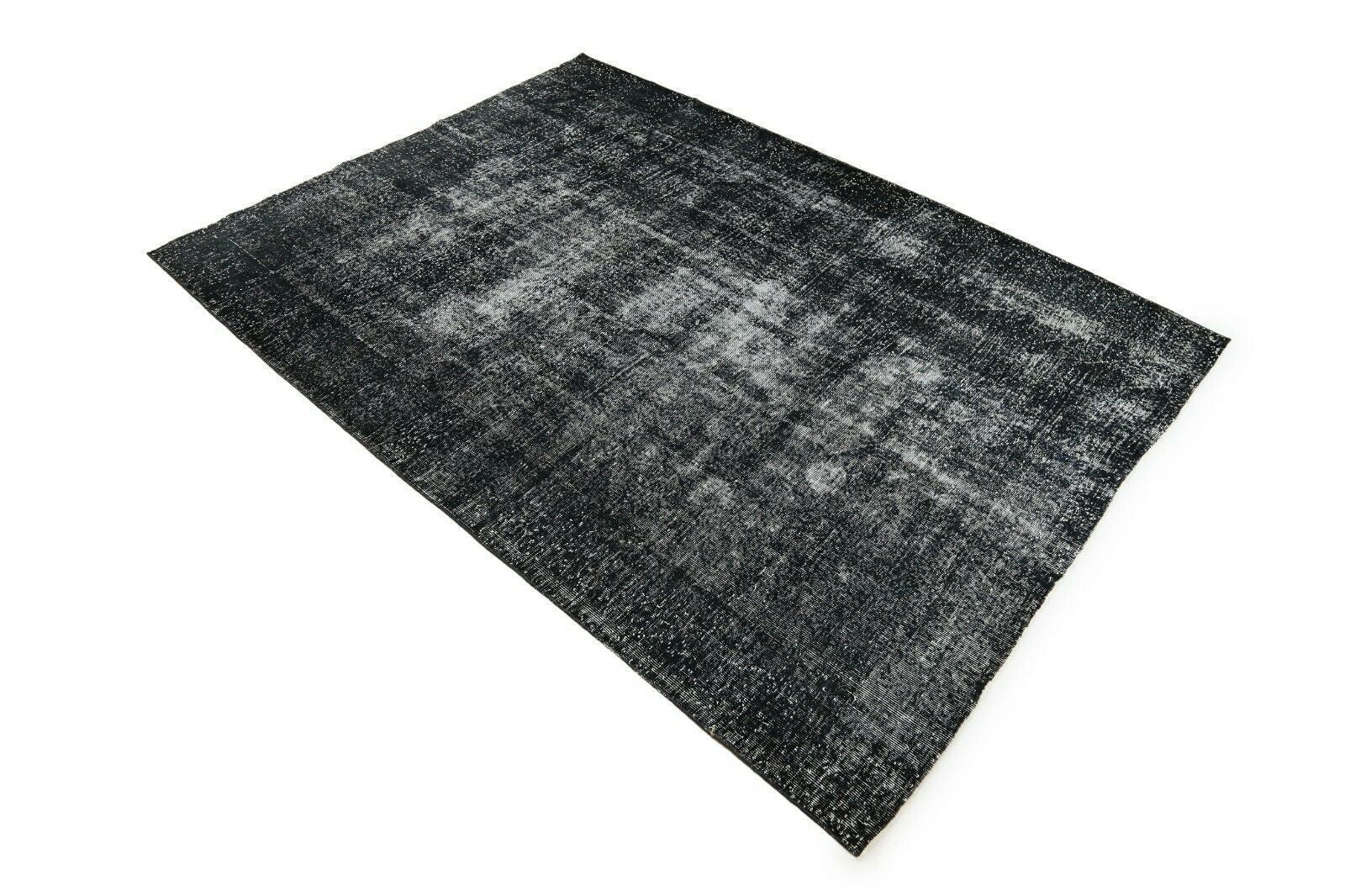 210x289 Cm Black Turkish Area Distressed Vintage Living Room Oushak Handmade Wool 6'9x9'5 Ft