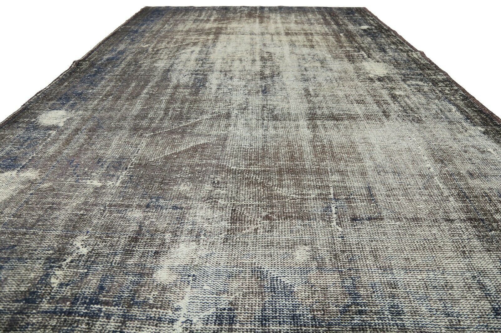 199x303 Cm Antique Turkish Distressed Oushak Rug Gray Hand Knotted Faded Modern 6'5x9'9 Ft photo for sale