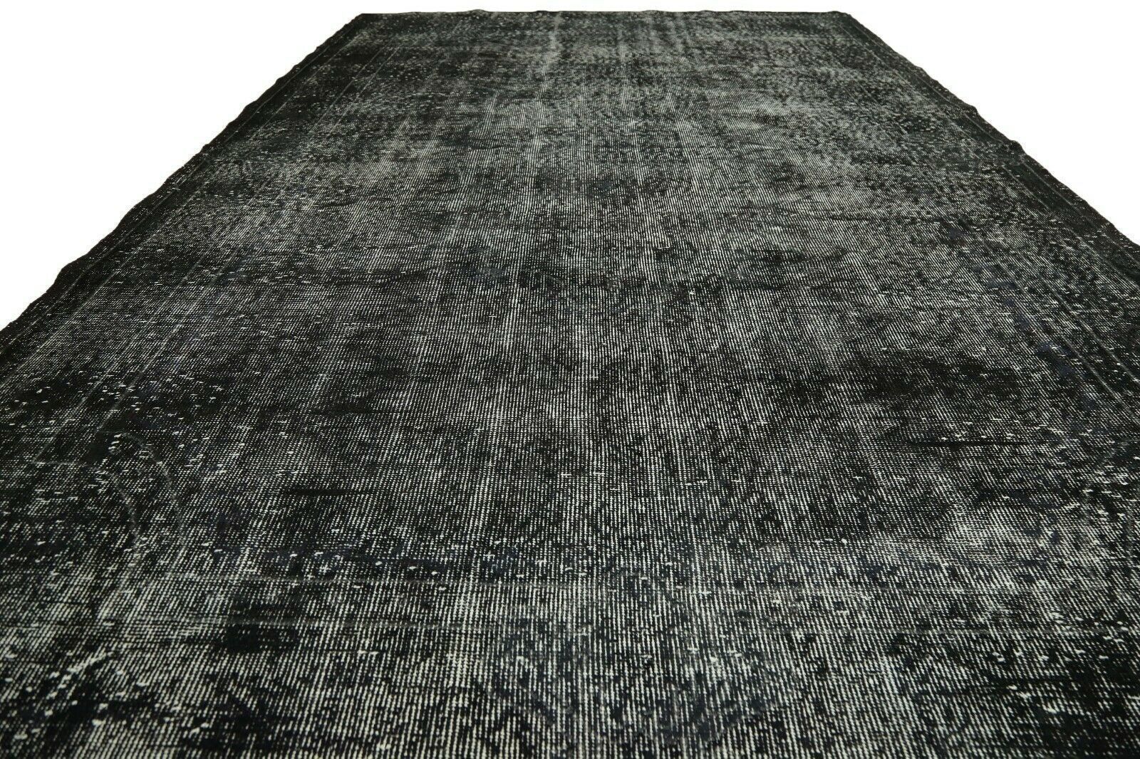 199x316 Cm Vintage Turkish Area Rug Oushak Distressed Black Handmade Modern Decor 6'6x10'4 Ft photo for sale