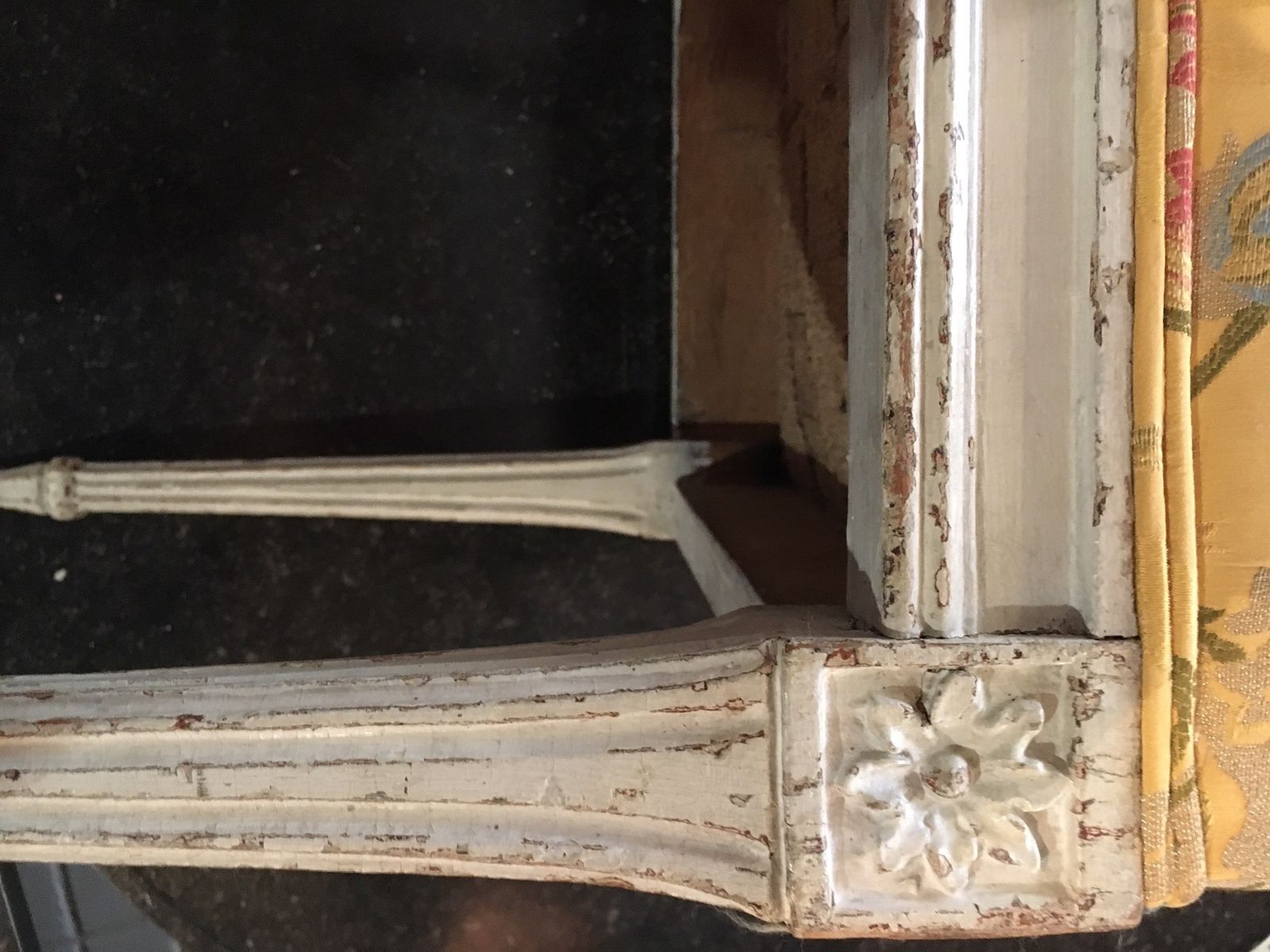 A Pair Of Louis XVI Period Chairs In Their Original Decoration.. photo vintage