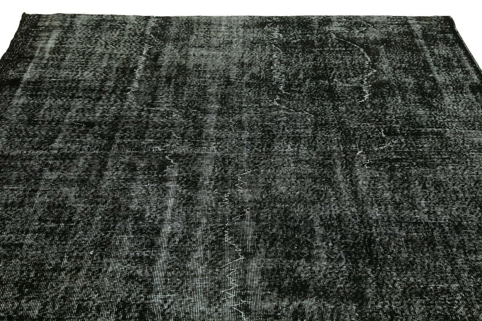 212x313 Cm Vintage Black Rug Turkish Area Room Decor Hand Knotted Oushak Turkey Rug 7x10'3 Ft photo Textiles