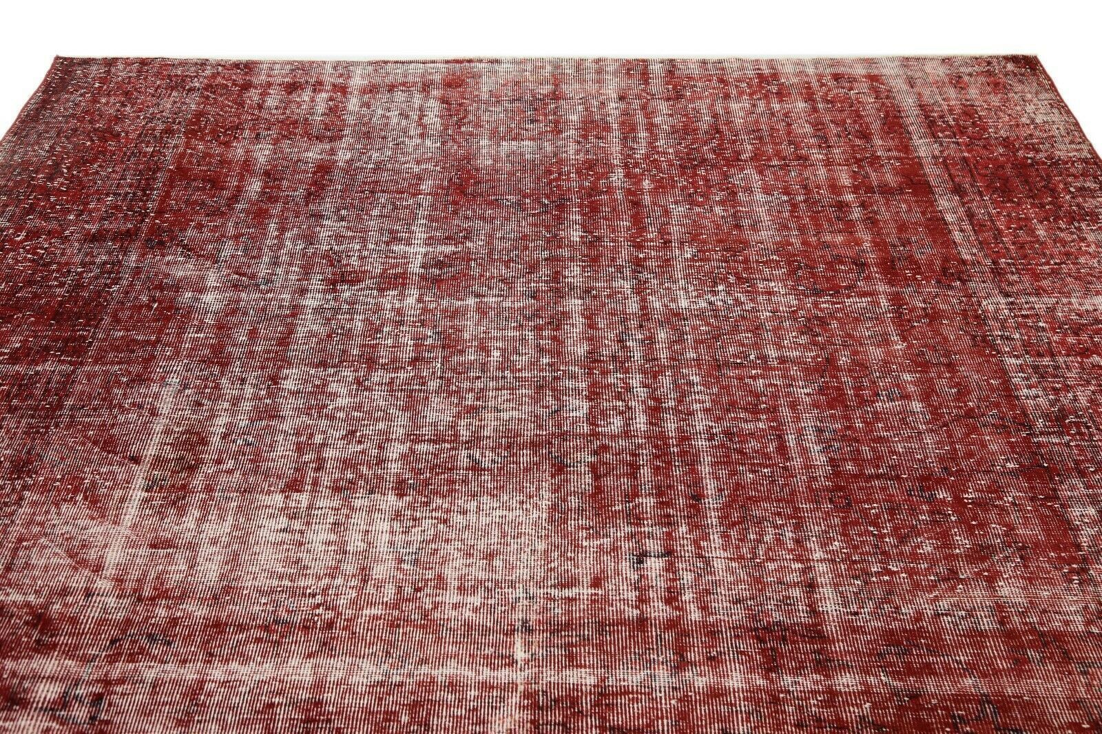 235x282 Cm Red Turkish Area Carpet Distressed Vintage Living Room Oushak Handmade Wool Rug 7'7x9'3 Ft photo 626.0