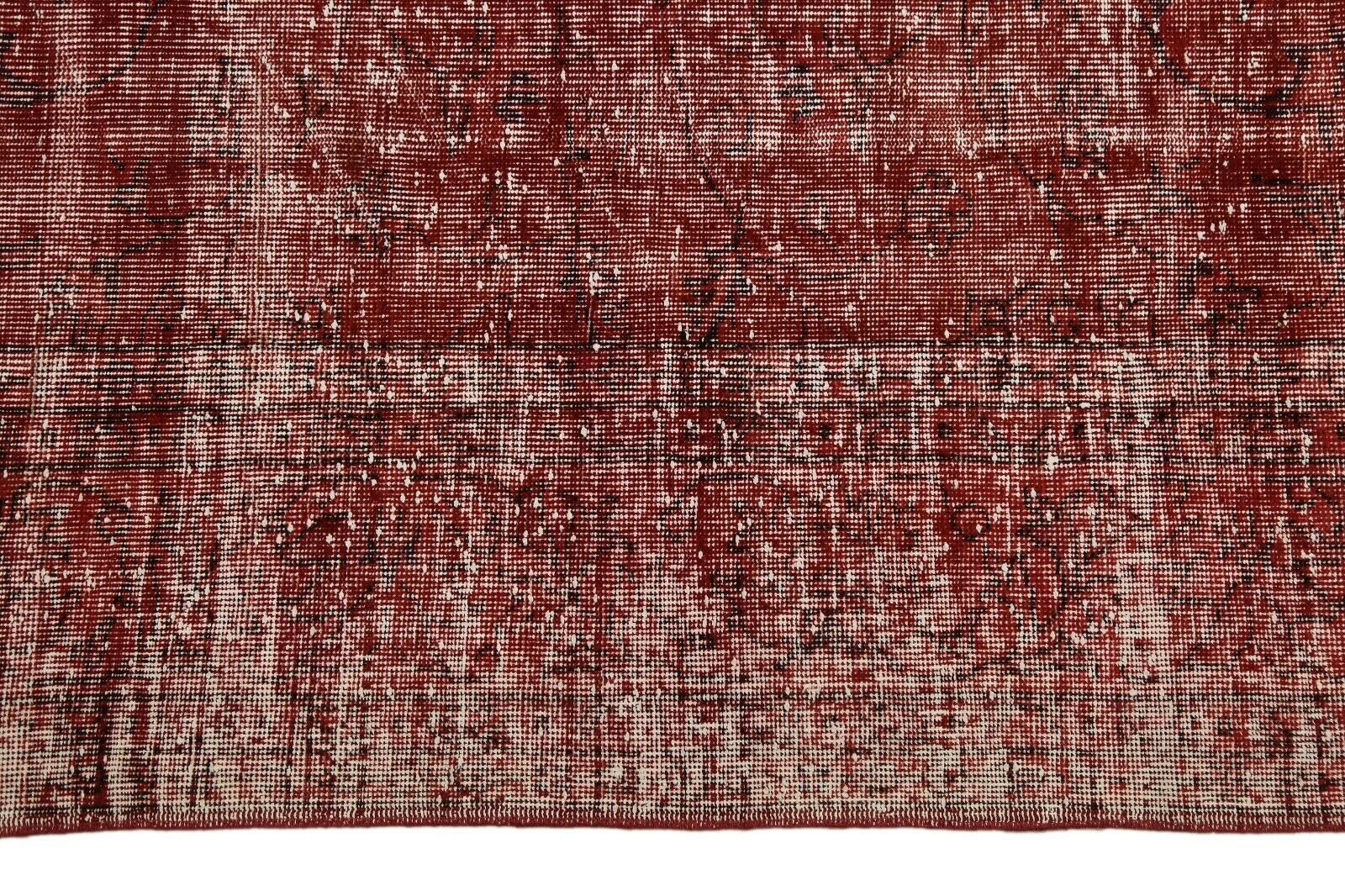 235x282 Cm Red Turkish Area Carpet Distressed Vintage Living Room Oushak Handmade Wool Rug 7'7x9'3 Ft photo vinterior