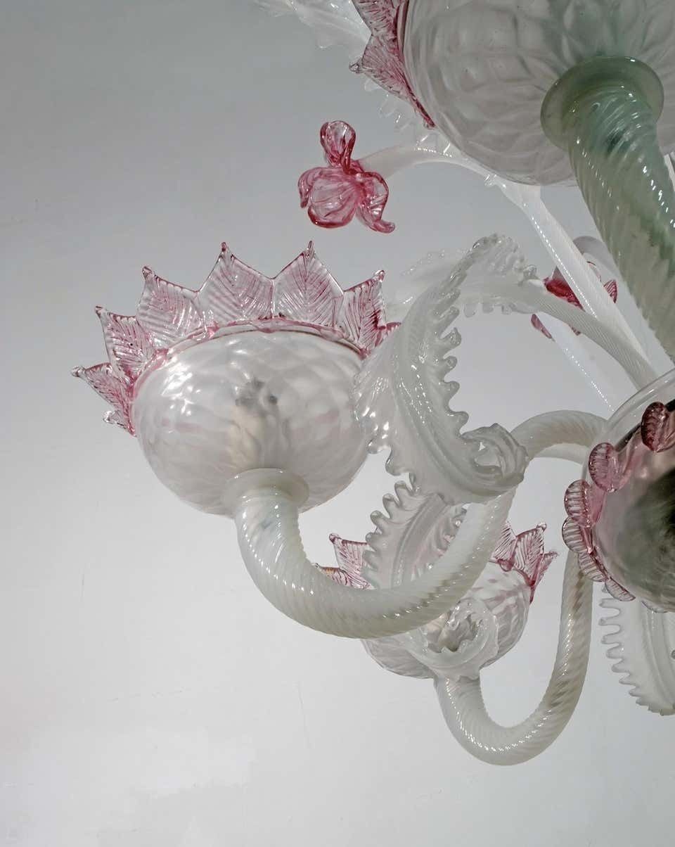 photo for sale 20th Century Modern Venetian Murano Glass Chandelier "Ca'rezzonico" Style, 1960s