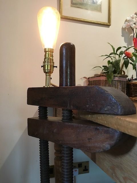 Vintage Cabinet Makers Clamp Table Light photo vinterior