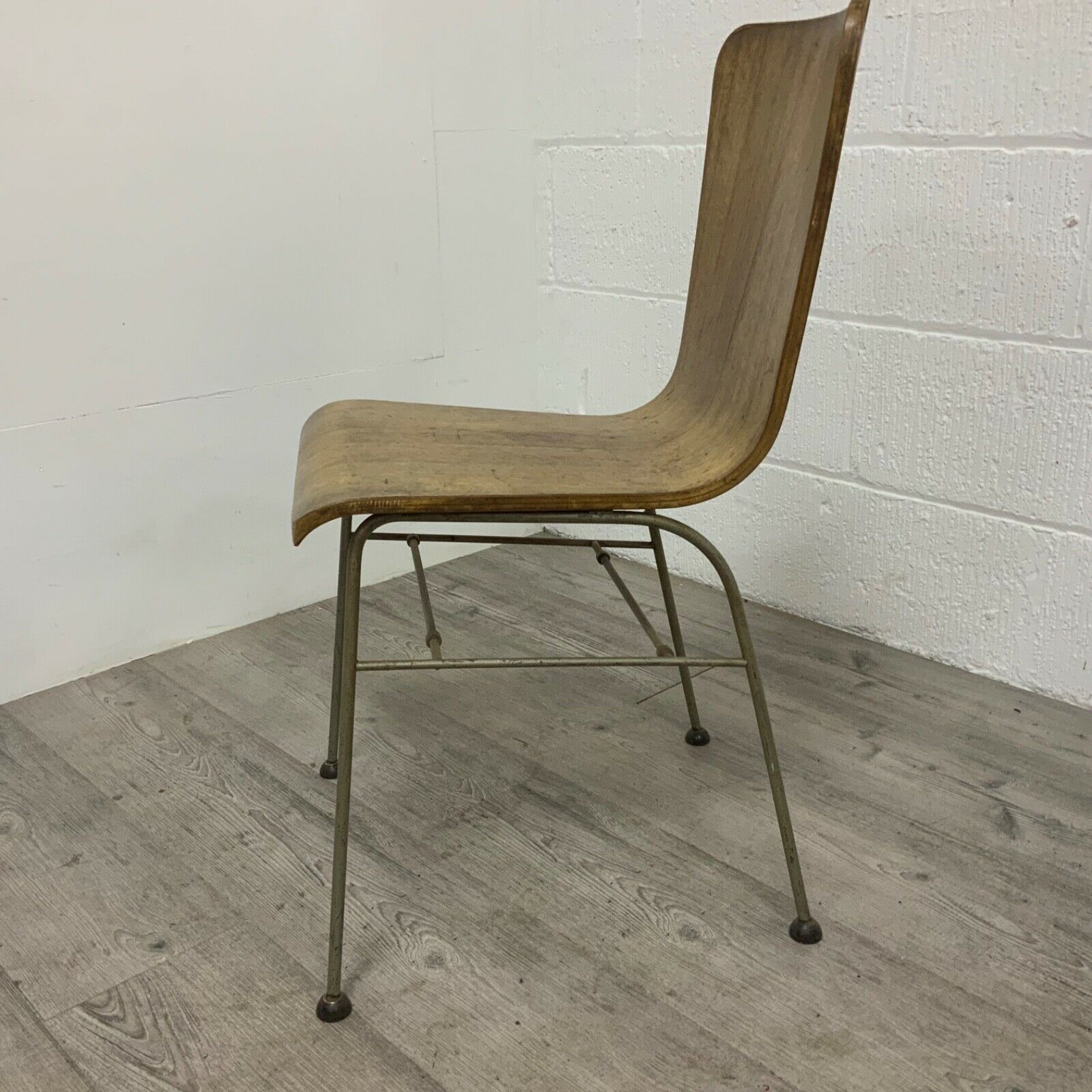 A Mid Century Morris Of Glasgow Toby Metal Frame & Plywood Chair & Footstool photo 395.0