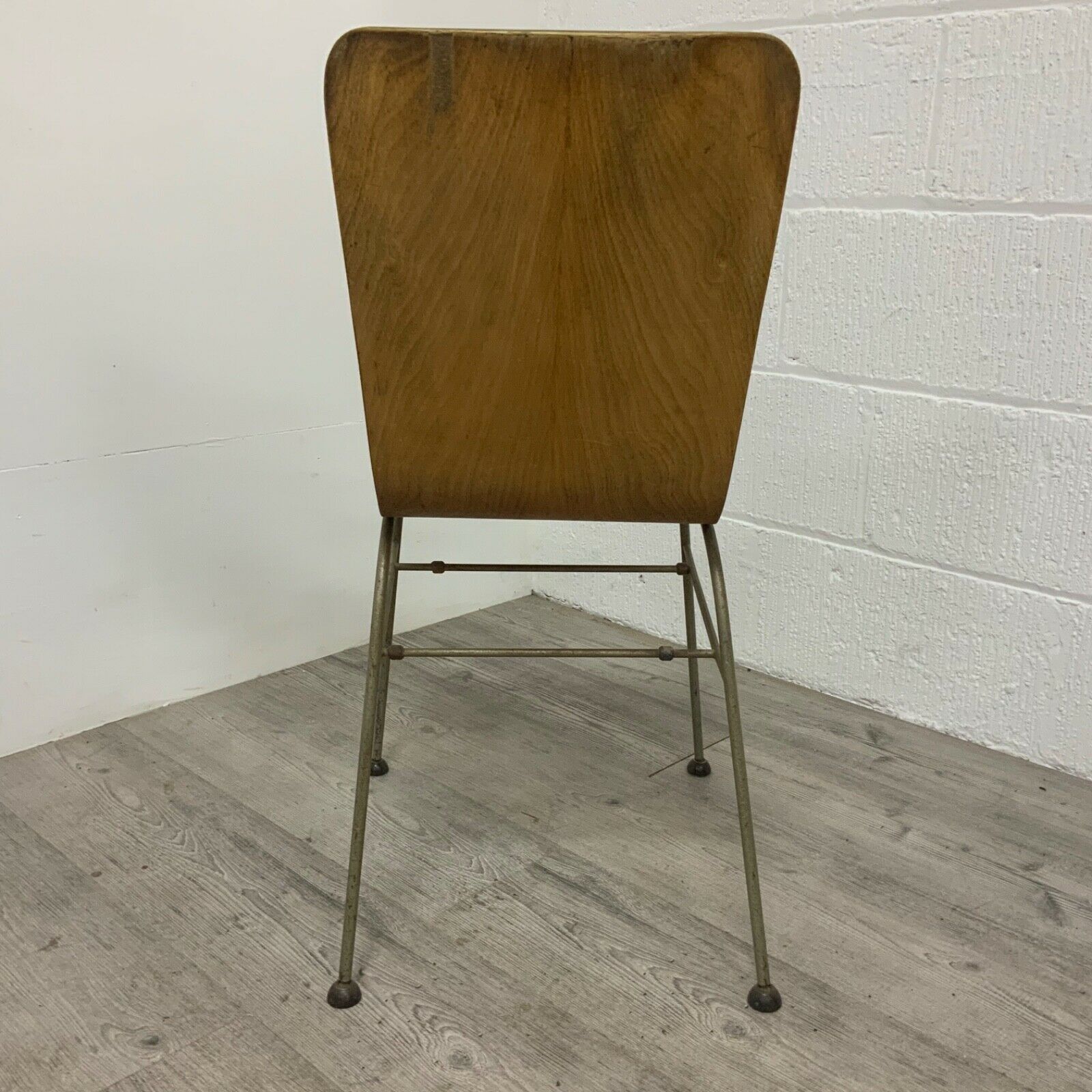 A Mid Century Morris Of Glasgow Toby Metal Frame & Plywood Chair & Footstool photo vinterior