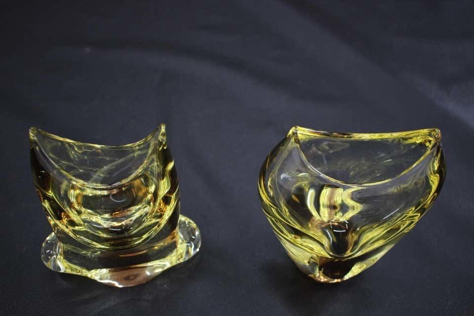 Set Of Two Vases/železnobrodské Sklo, 1960s photo vintage