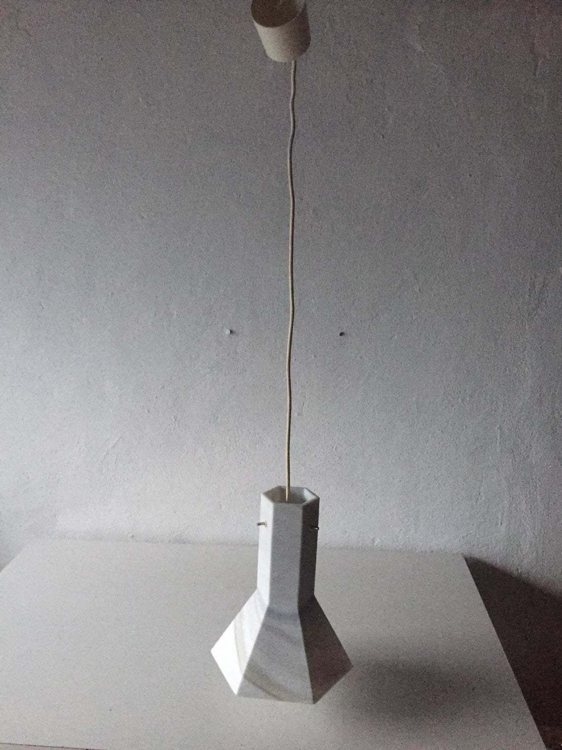Peill Putzler Exclusive Arte Colore Carrara Design Satin Finished Glass Pendant Lamp   1970s Germany photo 465.0