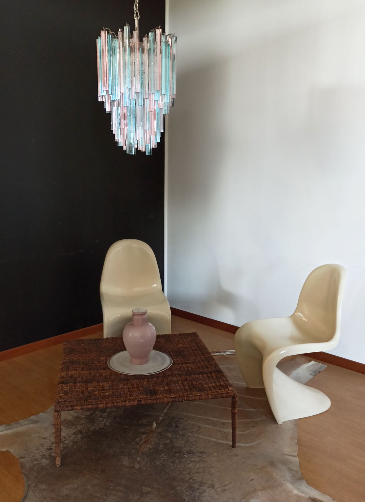 photo for sale Murano Chandelier Triedri – 92 Prism   Multicolored Glasses