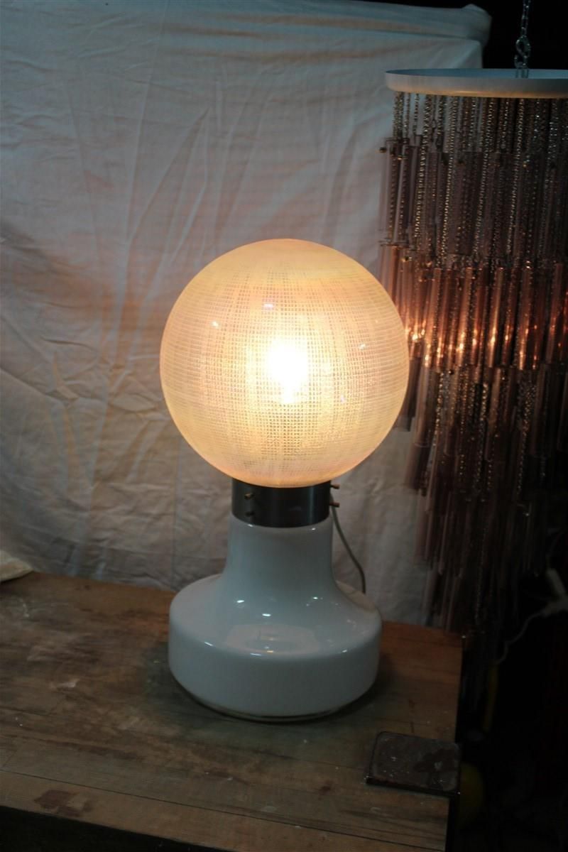 Lighting Vistosi Ball White Table Lamp Pop Art Italy 1970s Italian Design Steel photo