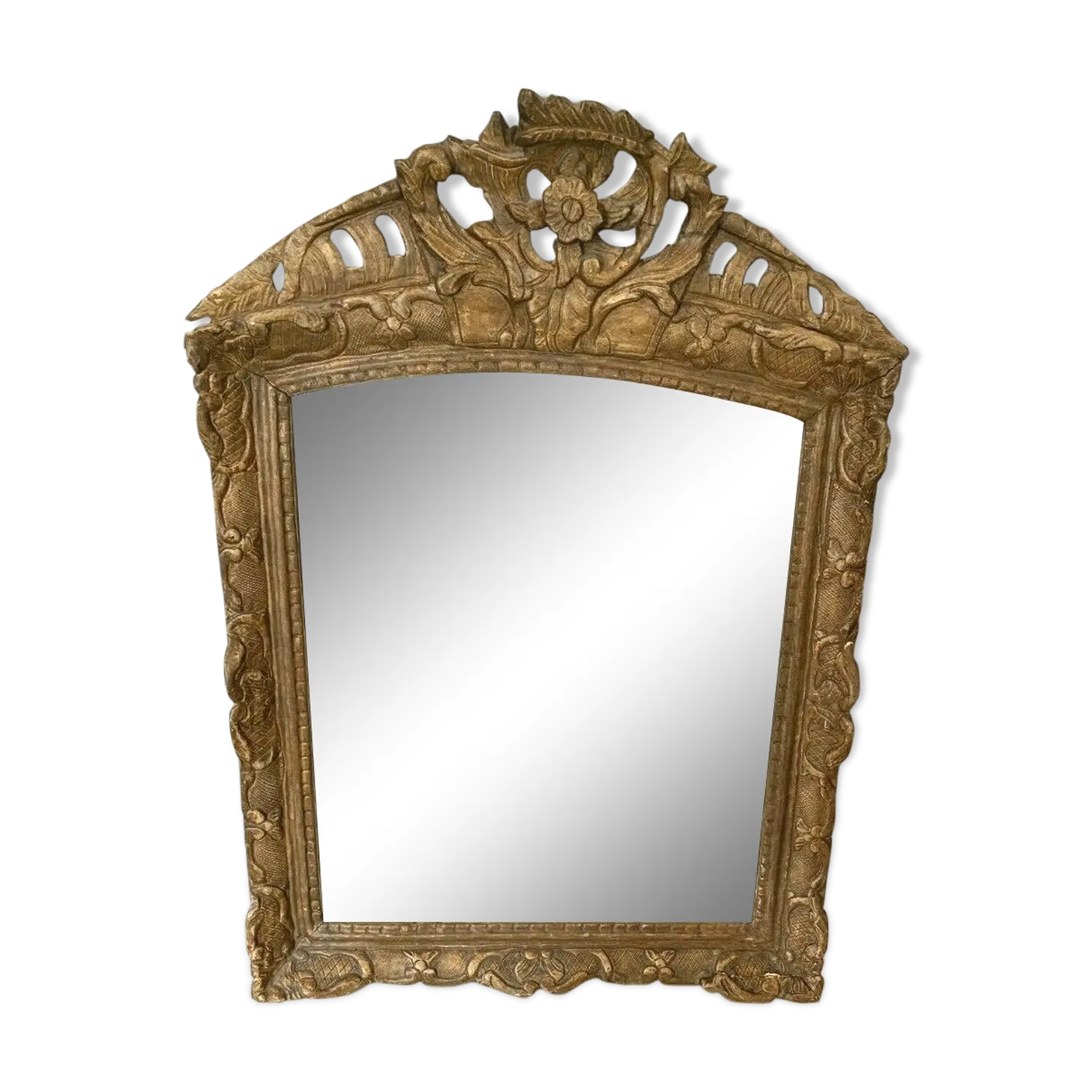 Mirror Louis XV In Gilded Carved Wood Trumeau 19th Century 80x56cm