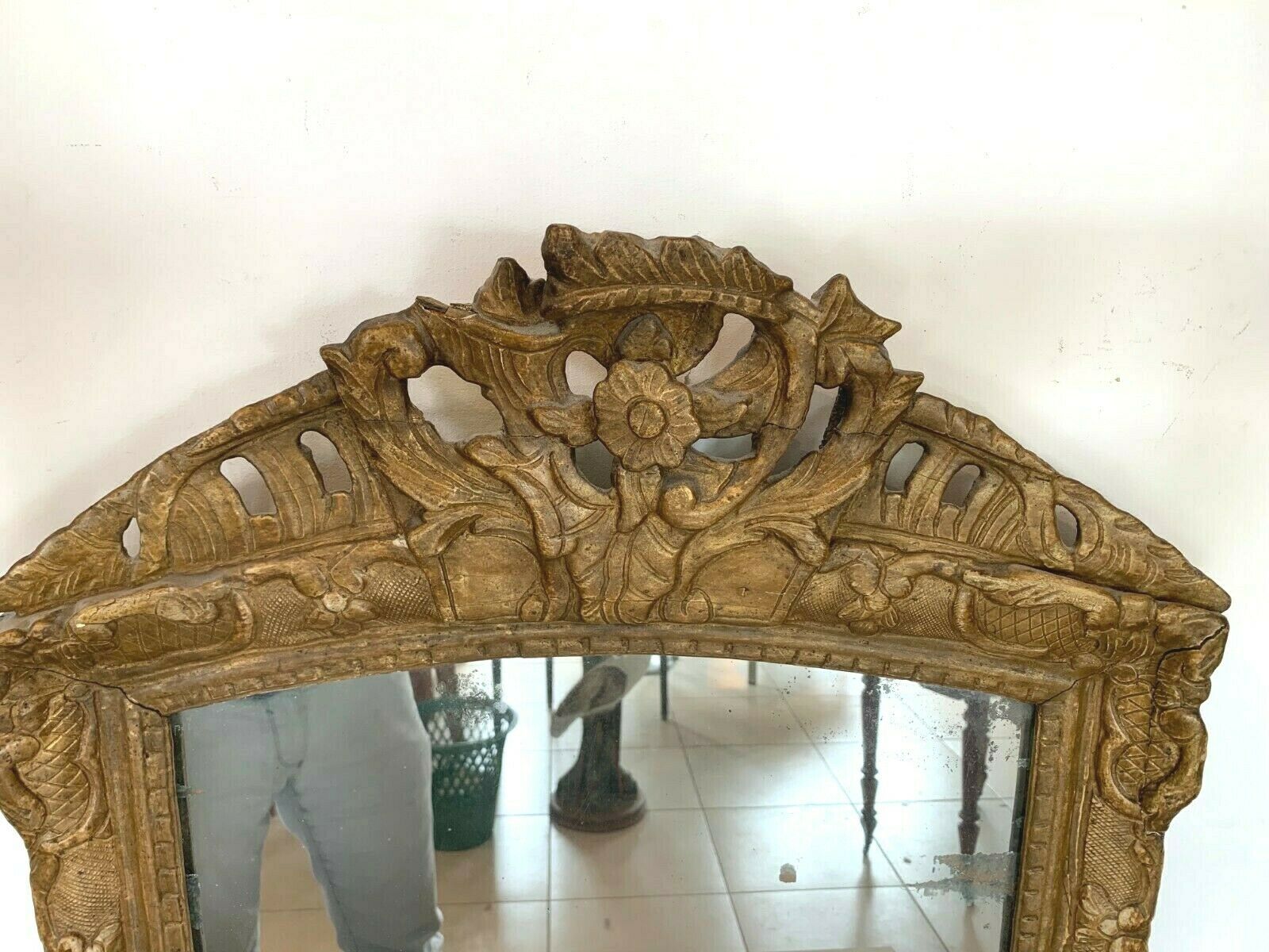Mirror Louis XV In Gilded Carved Wood Trumeau 19th Century 80x56cm photo furniture
