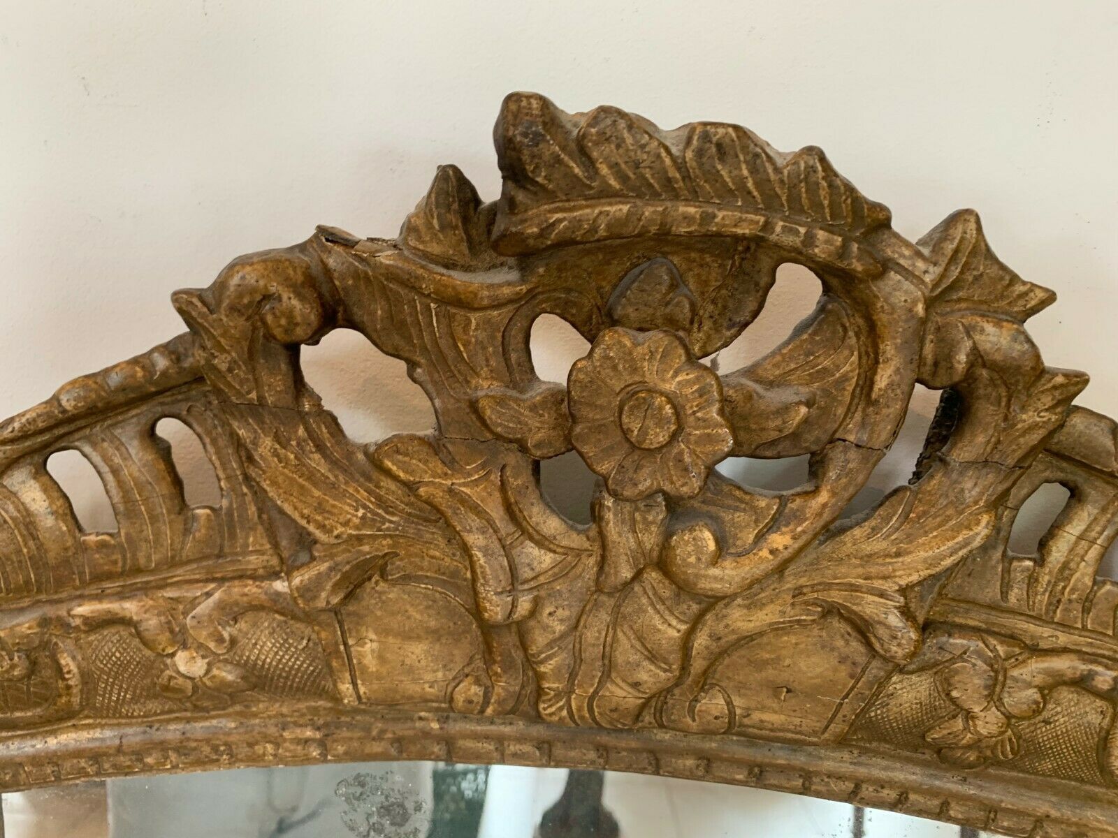 Mirror Louis XV In Gilded Carved Wood Trumeau 19th Century 80x56cm photo vinterior