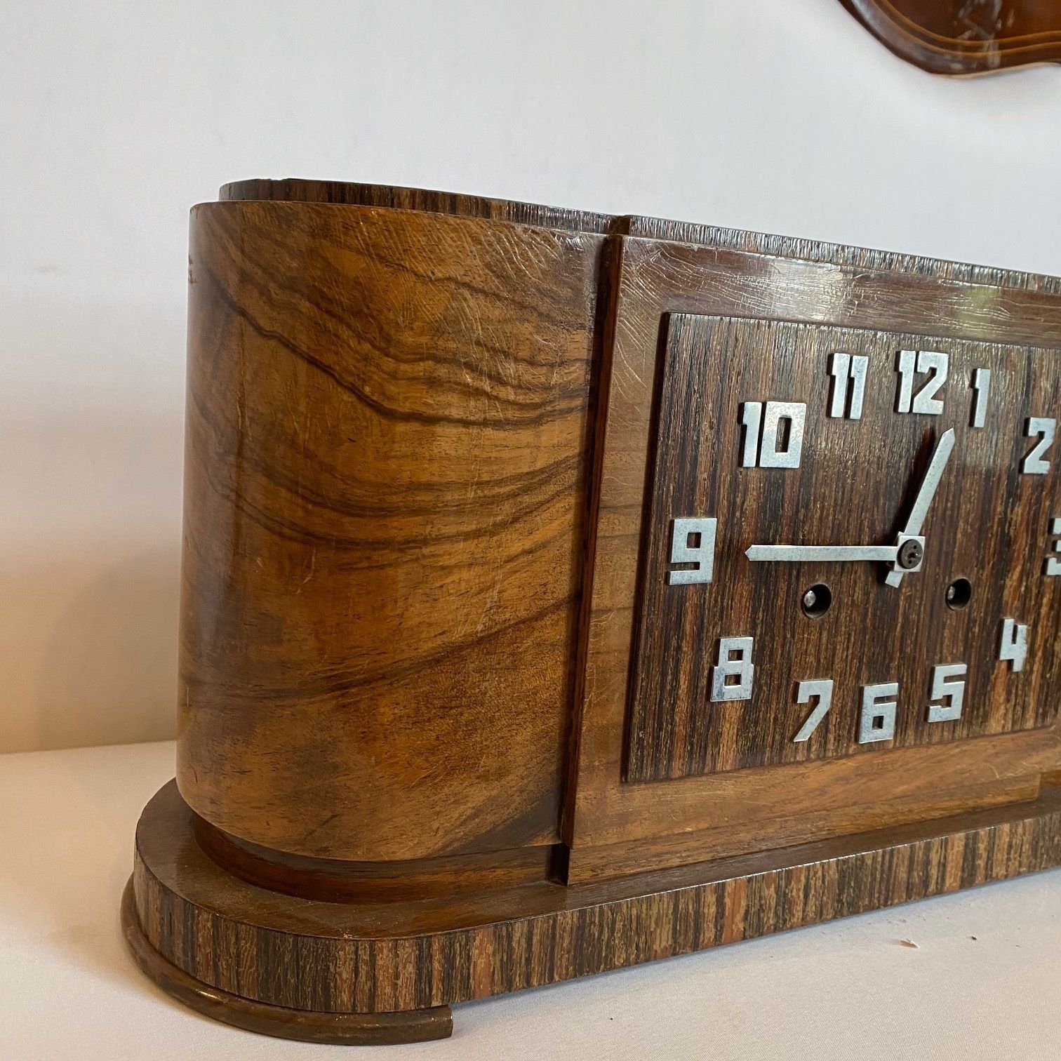 20th Century, Rosewood Art Deco Table Clock photo for sale