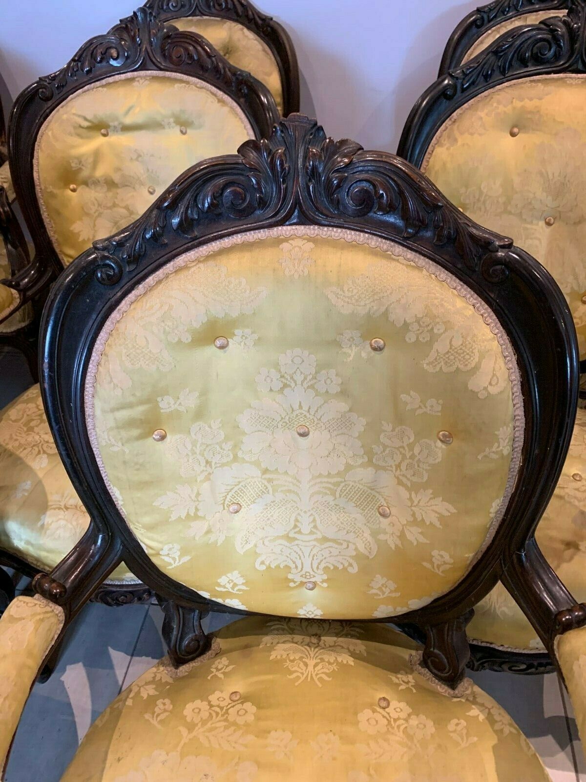 Napoleon III Rosewood Suite Of Eight 19th Century Armchairs photo Furniture