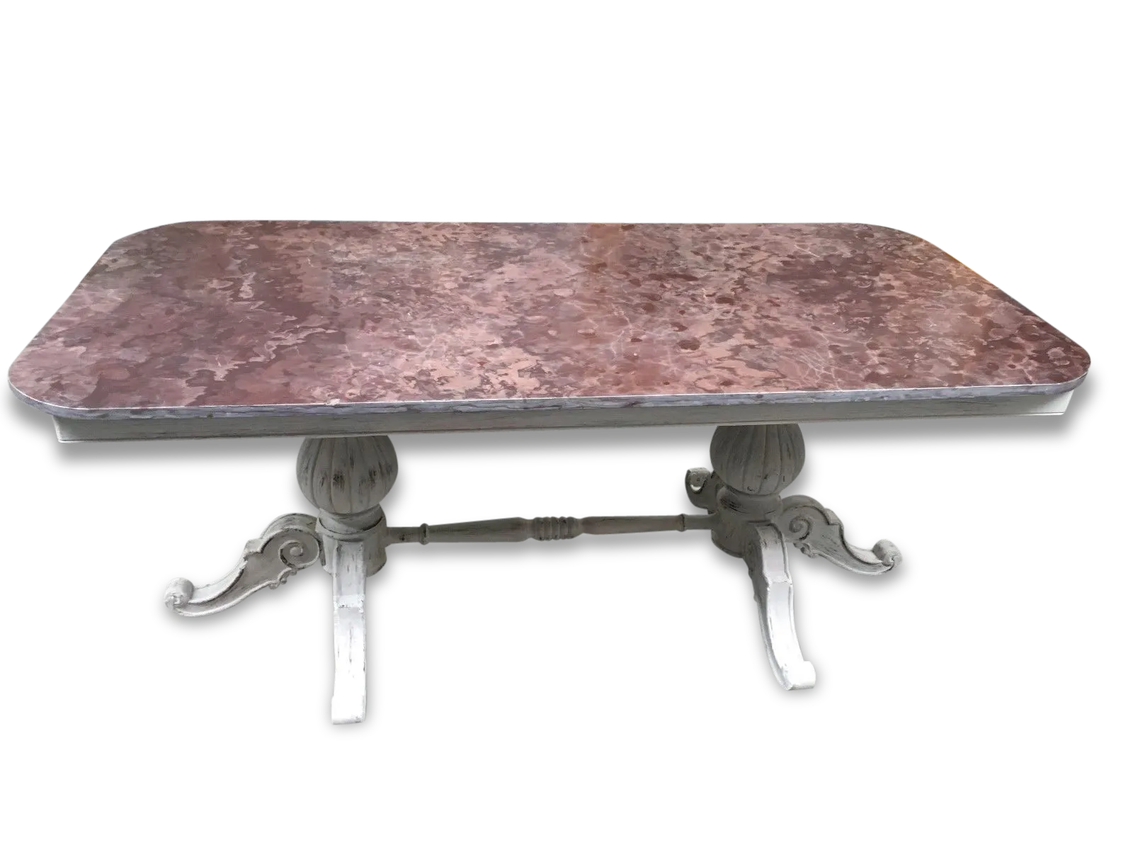 Large Middle Red Speckled Marble Top Table