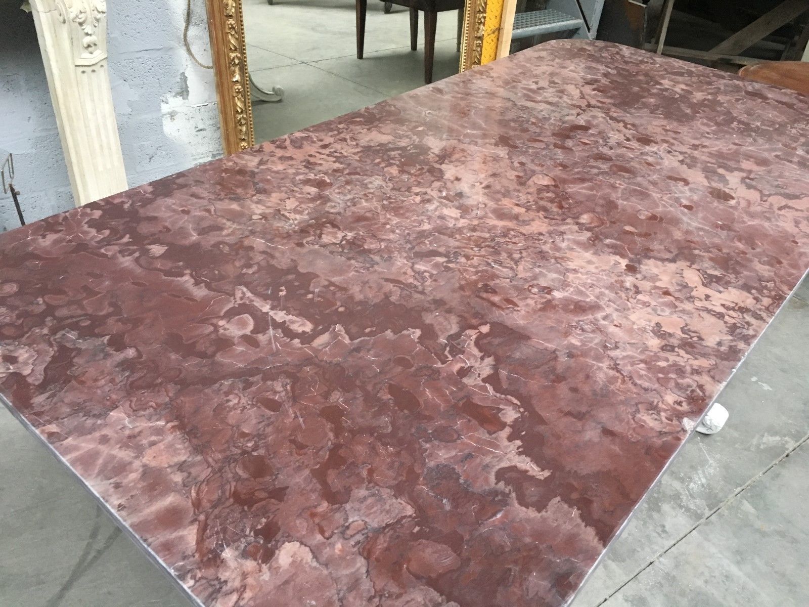 Large Middle Red Speckled Marble Top Table photo buy