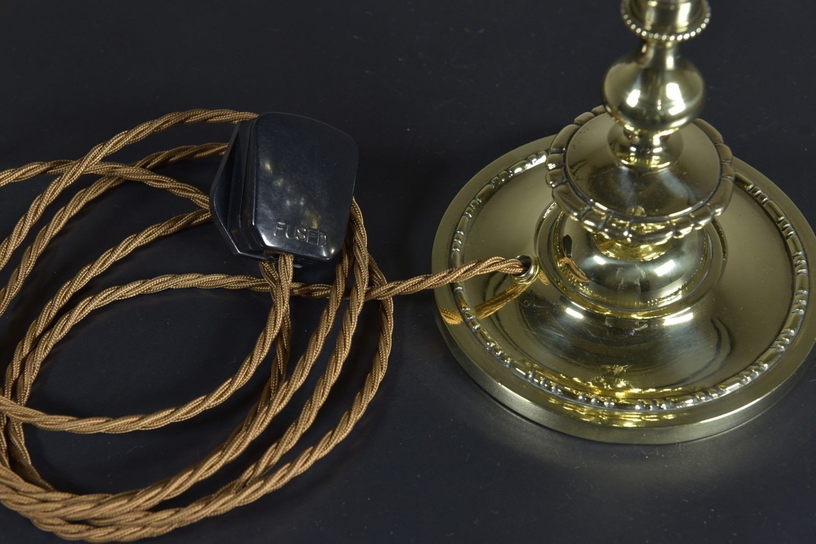 Antique Brass "Bead & Reel" Table / Desk Lamp photo buy
