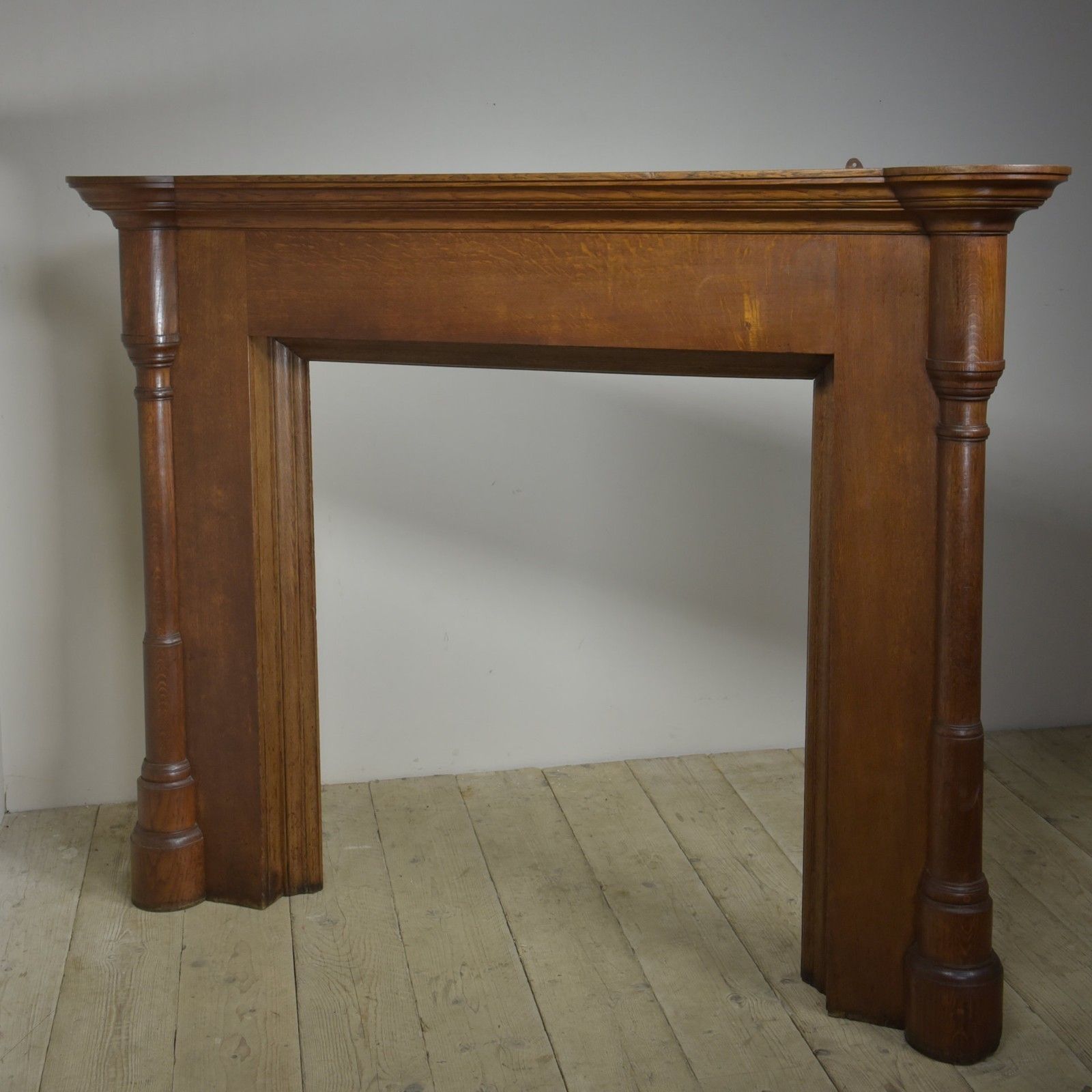 Large Antique Oak Columned Fire Surround photo buy