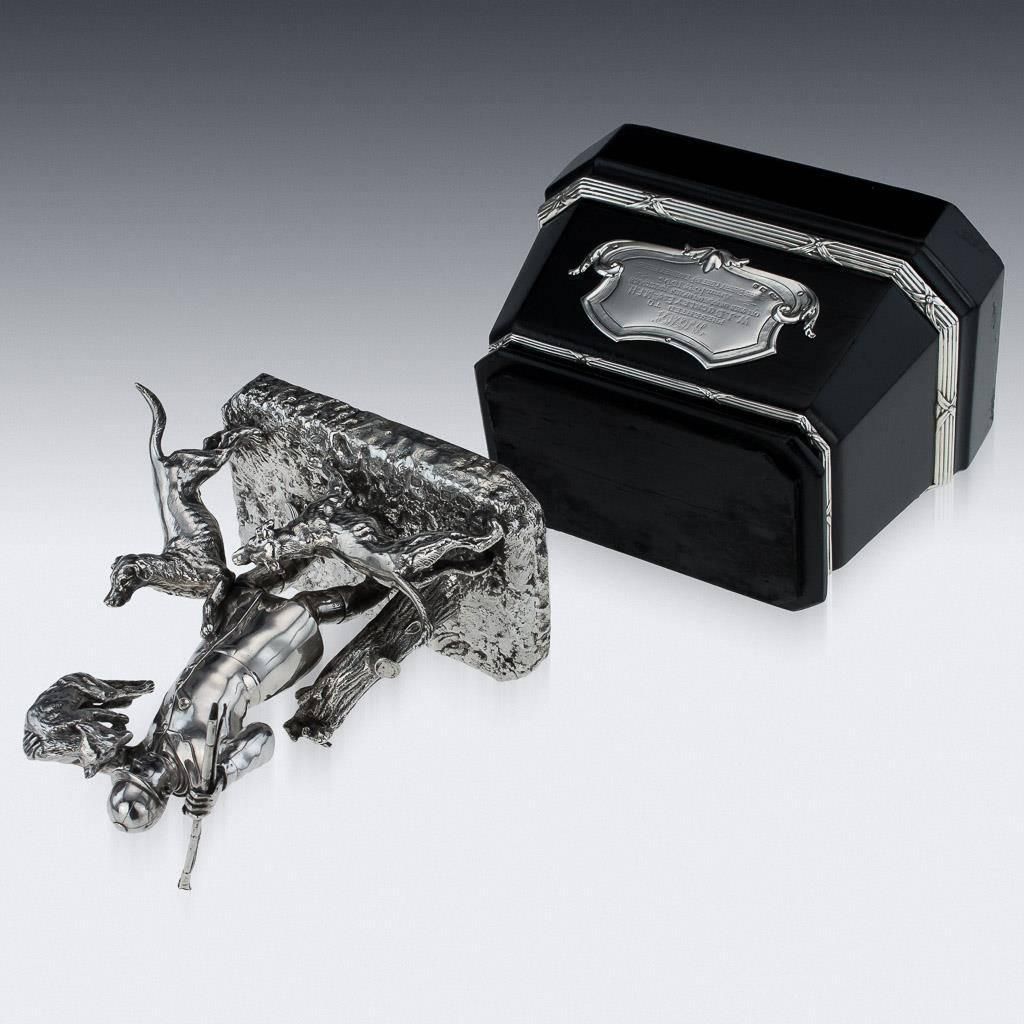 19th Century Victorian Solid Silver Hunting Trophy, Elkington, Circa 1894 photo vinterior
