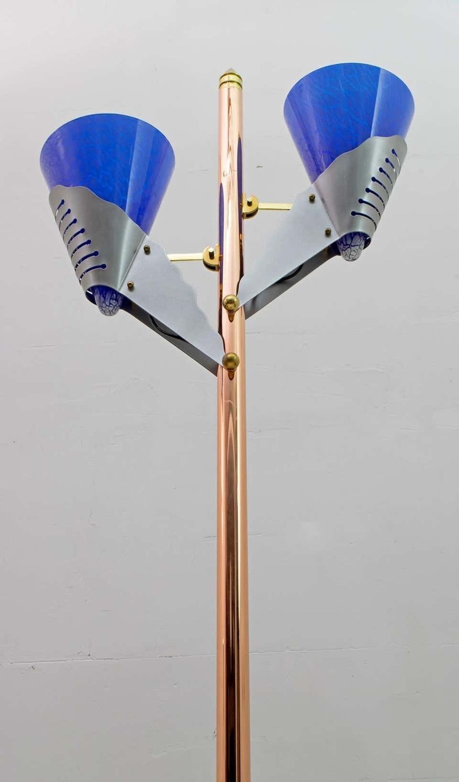 photo buy Relco Milano Modernist Italian Murano Glass And Brass Floor Lamp, 1980s