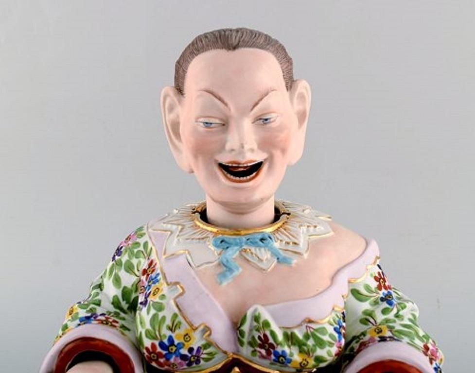photo furniture Large, Rare, Antique Meissen Pogade In Hand Painted Porcelain, Late 19th Century