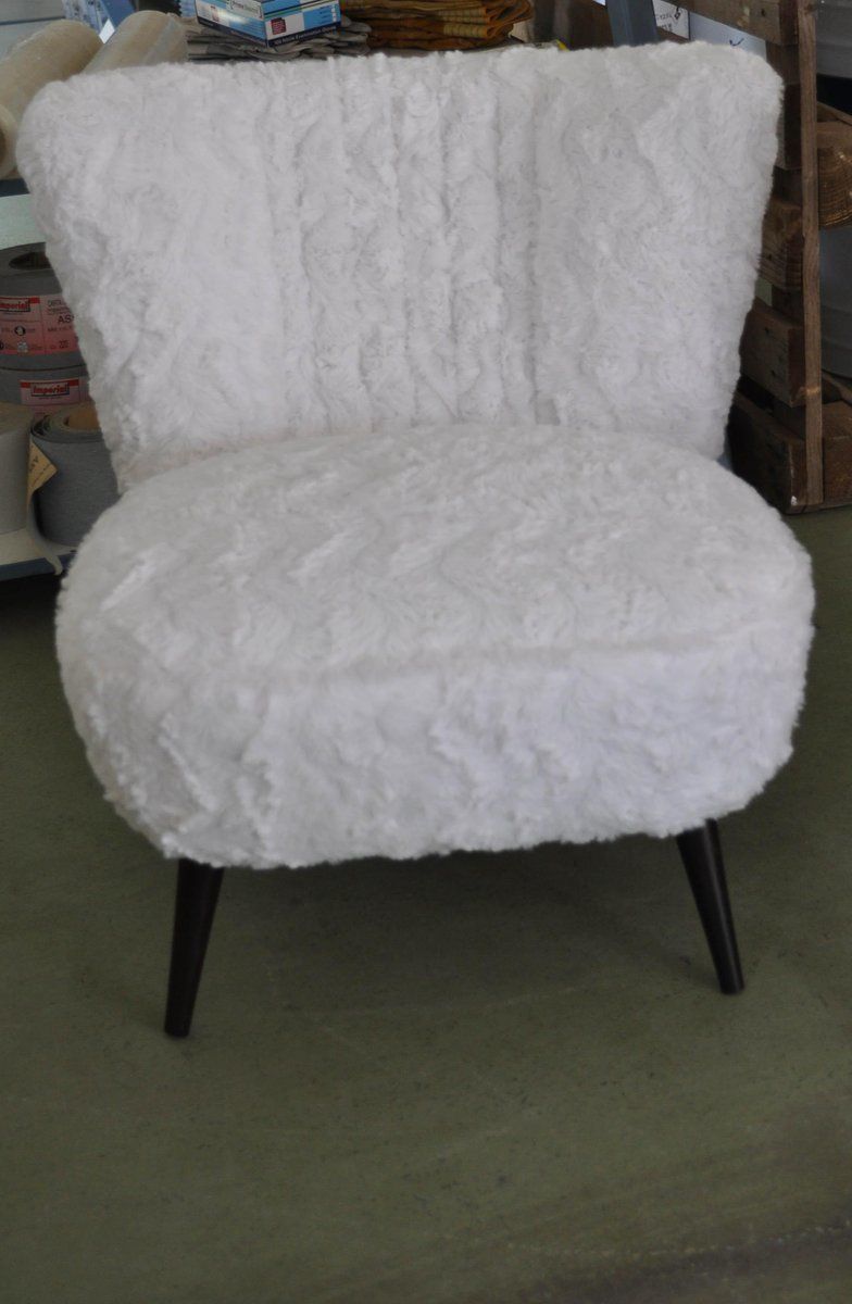 White Faux Fur Cocktail Chairs, Set Of 2 photo vinterior